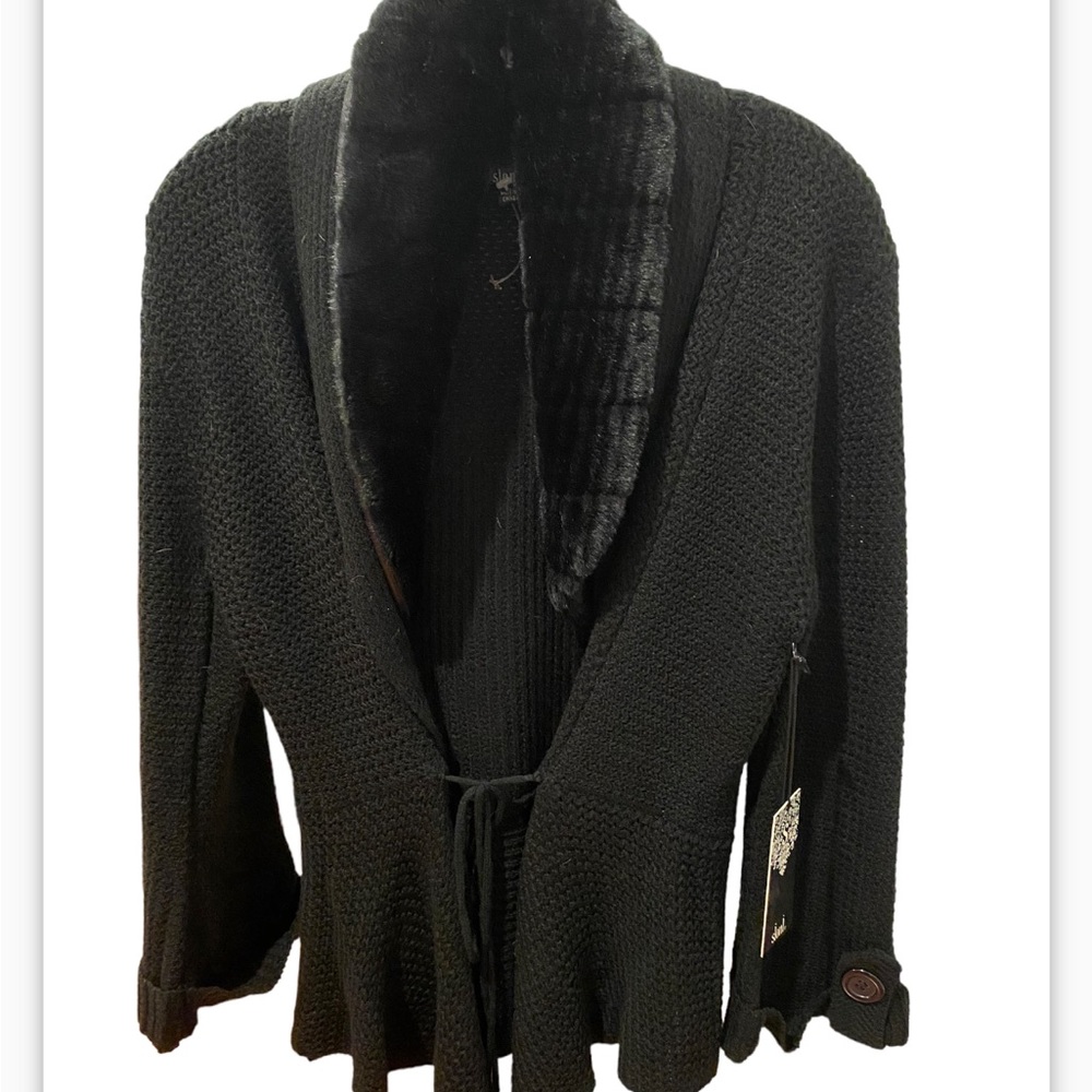 Knit cardigan with faux fur SZ l